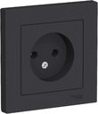 Schneider Electric AtlasDesign ATN001040 Розетка без заземляющего контакта (16 А, в сборе, скрытая установка, карбон)