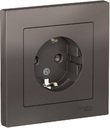 Schneider Electric AtlasDesign ATN000644 Розетка с заземляющим контактом (16 А, в сборе, шторки, скрытая установка, мокко)