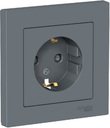 Schneider Electric AtlasDesign ATN000744 Розетка с заземляющим контактом (16 А, в сборе, шторки, скрытая установка, грифель)
