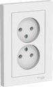 Schneider Electric AtlasDesign ATN000120 Розетка двойная без заземляющего контакта (16 А, в сборе, скрытая установка, белая)