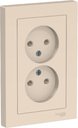 Schneider Electric AtlasDesign ATN000220 Розетка двойная без заземляющего контакта (16 А, в сборе, скрытая установка, бежевая)