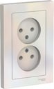 Schneider Electric AtlasDesign ATN000420 Розетка двойная без заземляющего контакта (16 А, в сборе, скрытая установка, жемчуг)