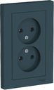 Schneider Electric AtlasDesign ATN000820 Розетка двойная без заземляющего контакта (16 А, в сборе, скрытая установка, изумруд)