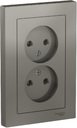 Schneider Electric AtlasDesign ATN000920 Розетка двойная без заземляющего контакта (16 А, в сборе, скрытая установка, сталь)