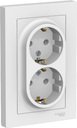 Schneider Electric AtlasDesign ATN000124 Розетка двойная с заземляющим контактом (16 А, в сборе, скрытая установка, белая)