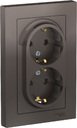 Schneider Electric AtlasDesign ATN000624 Розетка двойная с заземляющим контактом (16 А, в сборе, скрытая установка, мокко)