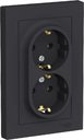 Schneider Electric AtlasDesign ATN001024 Розетка двойная с заземляющим контактом (16 А, в сборе, скрытая установка, карбон)