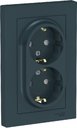 Schneider Electric AtlasDesign ATN000826 Розетка двойная с заземляющим контактом (16 А, в сборе, шторки, скрытая установка, изумруд)
