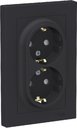 Schneider Electric AtlasDesign ATN001026 Розетка двойная с заземляющим контактом (16 А, в сборе, шторки, скрытая установка, карбон)