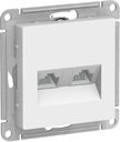 Schneider Electric AtlasDesign ATN000185 Розетка компьютерная (2xRJ45, под рамку, скрытая установка, белая)