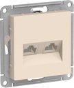 Schneider Electric AtlasDesign ATN000285 Розетка двойная компьютерная (2xRJ45, под рамку, скрытая установка, бежевая)