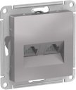 Schneider Electric AtlasDesign ATN000385 Розетка компьютерная (2xRJ45, под рамку, скрытая установка, алюминий)