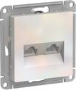 Schneider Electric AtlasDesign ATN000485 Розетка компьютерная (2xRJ45, под рамку, скрытая установка, жемчуг)