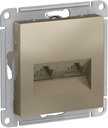 Schneider Electric AtlasDesign ATN000585 Розетка компьютерная (2xRJ45, под рамку, скрытая установка, шампань)