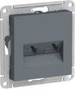 Schneider Electric AtlasDesign ATN000785 Розетка компьютерная (2xRJ45, под рамку, скрытая установка, грифель)