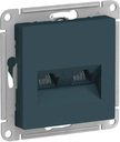 Schneider Electric AtlasDesign ATN000885 Розетка компьютерная (2xRJ45, под рамку, скрытая установка, изумруд)