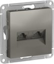 Schneider Electric AtlasDesign ATN000985 Розетка компьютерная (2xRJ45, под рамку, скрытая установка, сталь)