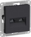 Schneider Electric AtlasDesign ATN001085 Розетка компьютерная (2xRJ45, под рамку, скрытая установка, карбон)