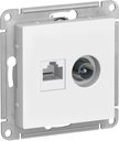 Schneider Electric AtlasDesign ATN000189 Розетка комбинированная (RJ45+TV, под рамку, скрытая установка, белая)