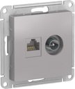 Schneider Electric AtlasDesign ATN000389 Розетка комбинированная (RJ45+TV, под рамку, скрытая установка, алюминий)