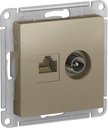 Schneider Electric AtlasDesign ATN000589 Розетка комбинированная (RJ45+TV, под рамку, скрытая установка, шампань)
