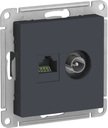 Schneider Electric AtlasDesign ATN000789 Розетка комбинированная (RJ45+TV, под рамку, скрытая установка, грифель)