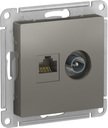 Schneider Electric AtlasDesign ATN000989 Розетка комбинированная (RJ45+TV, под рамку, скрытая установка, сталь)