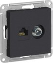 Schneider Electric AtlasDesign ATN001089 Розетка комбинированная (RJ45+TV, под рамку, скрытая установка, карбон)