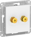 Schneider Electric AtlasDesign ATN000187 Розетка аудио (Audio, разъем "банан", под рамку, скрытая установка, белая)