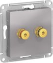 Schneider Electric AtlasDesign ATN000387 Розетка аудио (Audio, разъем "банан", под рамку, скрытая установка, алюминий)