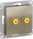 Schneider Electric AtlasDesign ATN000587 Розетка аудио (Audio, разъем "банан", под рамку, скрытая установка, шампань)