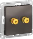 Schneider Electric AtlasDesign ATN000687 Розетка аудио (Audio, разъем "банан", под рамку, скрытая установка, мокко)