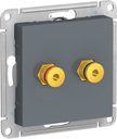 Schneider Electric AtlasDesign ATN000787 Розетка аудио (Audio, разъем "банан", под рамку, скрытая установка, грифель)