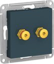 Schneider Electric AtlasDesign ATN000887 Розетка аудио (Audio, разъем "банан", под рамку, скрытая установка, изумруд)