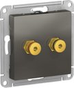 Schneider Electric AtlasDesign ATN000987 Розетка аудио (Audio, разъем "банан", под рамку, скрытая установка, сталь)