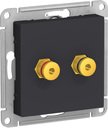 Schneider Electric AtlasDesign ATN001087 Розетка аудио (Audio, разъем "банан", под рамку, скрытая установка, карбон)