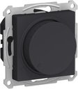 Schneider Electric AtlasDesign ATN001034 Светорегулятор поворотно-нажимной (315 Вт, R+C, под рамку, скрытая установка, карбон)