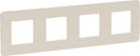 Schneider Electric Unica Studio Color NU280824 Рамка 4-постовая/8-модульная (универсальная, шампань/белая)