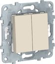Schneider Electric Unica New NU521544 Переключатель двухклавишный перекрестный (10 А, под рамку, скрытая установка, бежевый)