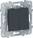 Schneider Electric Unica New NU521554 Переключатель двухклавишный перекрестный (10 А, под рамку, скрытая установка, антрацит)