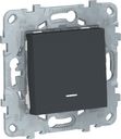 Schneider Electric Unica New NU520154N Выключатель одноклавишный (10 А, под рамку, подсветка, скрытая установка, антрацит)
