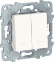 Schneider Electric Unica New NU521118N Выключатель двухклавишный (10 А, под рамку, подсветка, скрытая установка, белый)