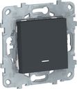 Schneider Electric Unica New NU520354N Переключатель одноклавишный (10 А, под рамку, подсветка, скрытая установка, антрацит)