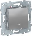 Schneider Electric Unica New NU520530N Переключатель одноклавишный перекрестный (10 А, под рамку, подсветка, скрытая установка, алюминий)