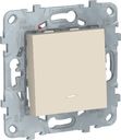 Schneider Electric Unica New NU520544N Переключатель одноклавишный перекрестный (10 А, под рамку, подсветка, скрытая установка, бежевый)
