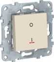 Schneider Electric Unica New NU526244S Выключатель одноклавишный двухполюсной (16 А, под рамку, индикация, скрытая установка, бежевый)