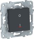 Schneider Electric Unica New NU526254S Выключатель одноклавишный двухполюсной (16 А, под рамку, индикация, скрытая установка, антрацит)