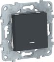 Schneider Electric Unica New NU520654N Выключатель однокнопочный (10 А, под рамку, индикация, скрытая установка, антрацит)