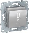 Schneider Electric Unica New NU528330 Выключатель для ключ-карты (10 А, подсветка, под рамку, скрытая установка, алюминий)