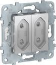 Schneider Electric Unica New NU503130 Розетка двойная без заземляющего контакта (10 А, под рамку, скрытая установка, алюминий)